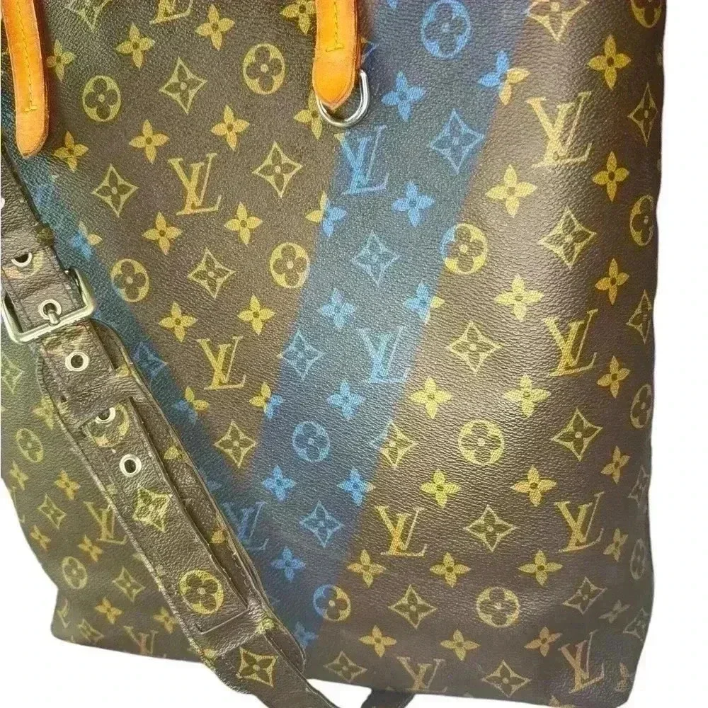 Louis Vuitton V Jour Blue Tote Crossbody Bag In Monogram Cambas.